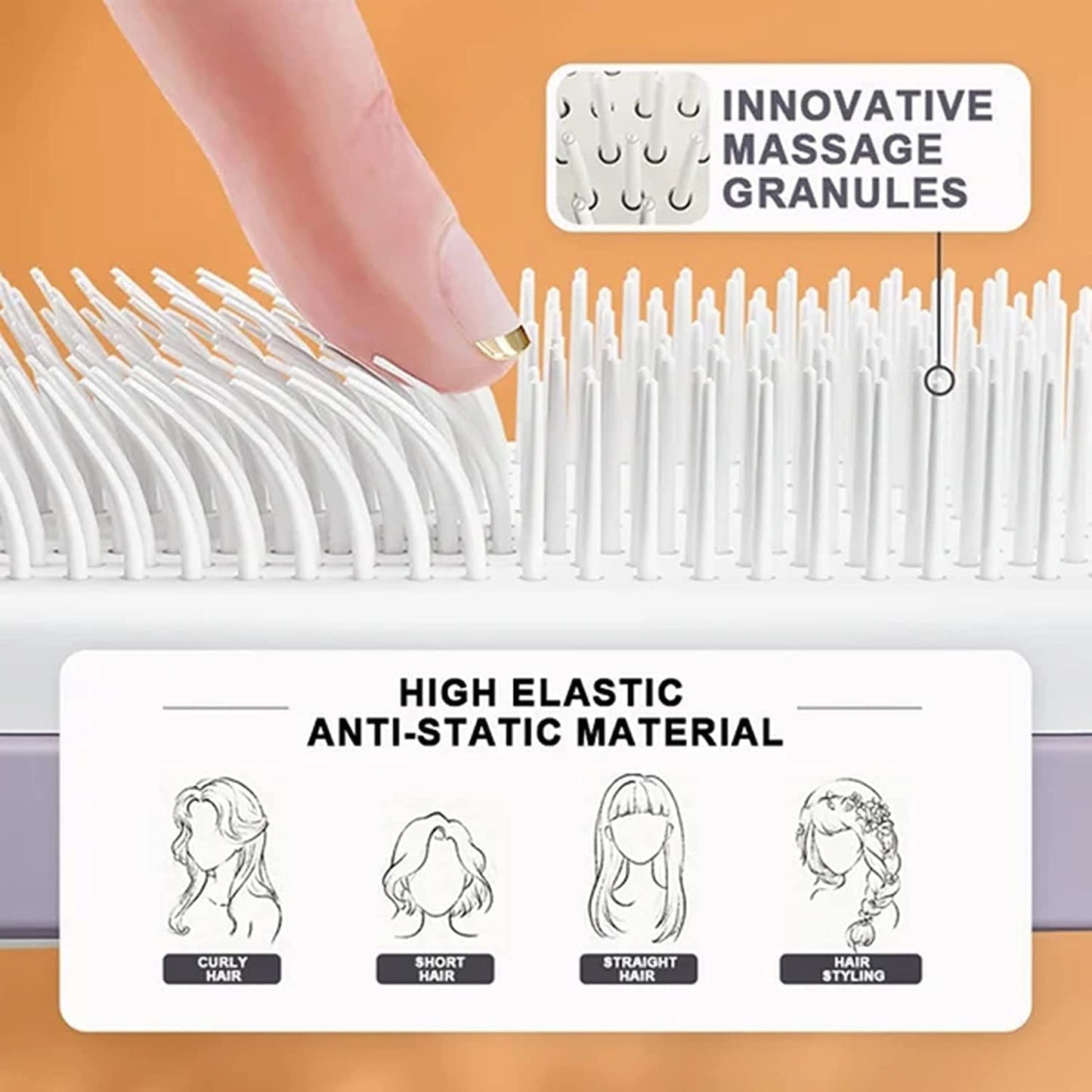4 in 1 Self Cleaning Hair Brush New Self-Cleaning Anti-Static Massage Comb Scalable Rotate Lifting Self Cleaning Hairbrush
