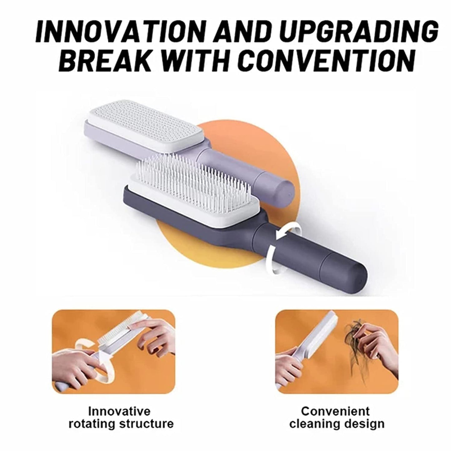4 in 1 Self Cleaning Hair Brush New Self-Cleaning Anti-Static Massage Comb Scalable Rotate Lifting Self Cleaning Hairbrush