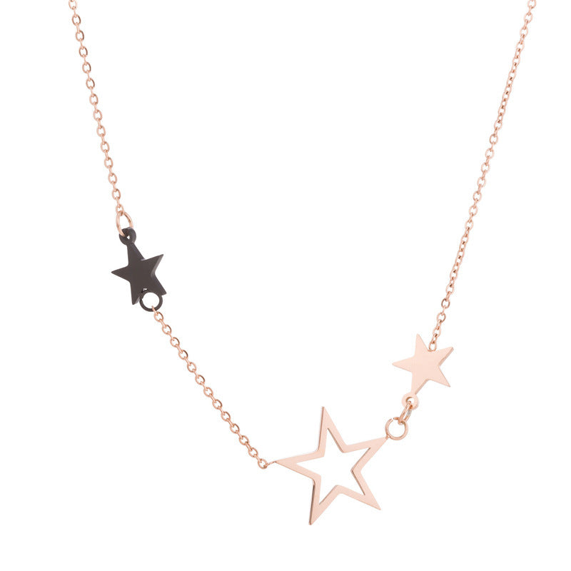Collar de estrella de cinco puntas en oro rosa