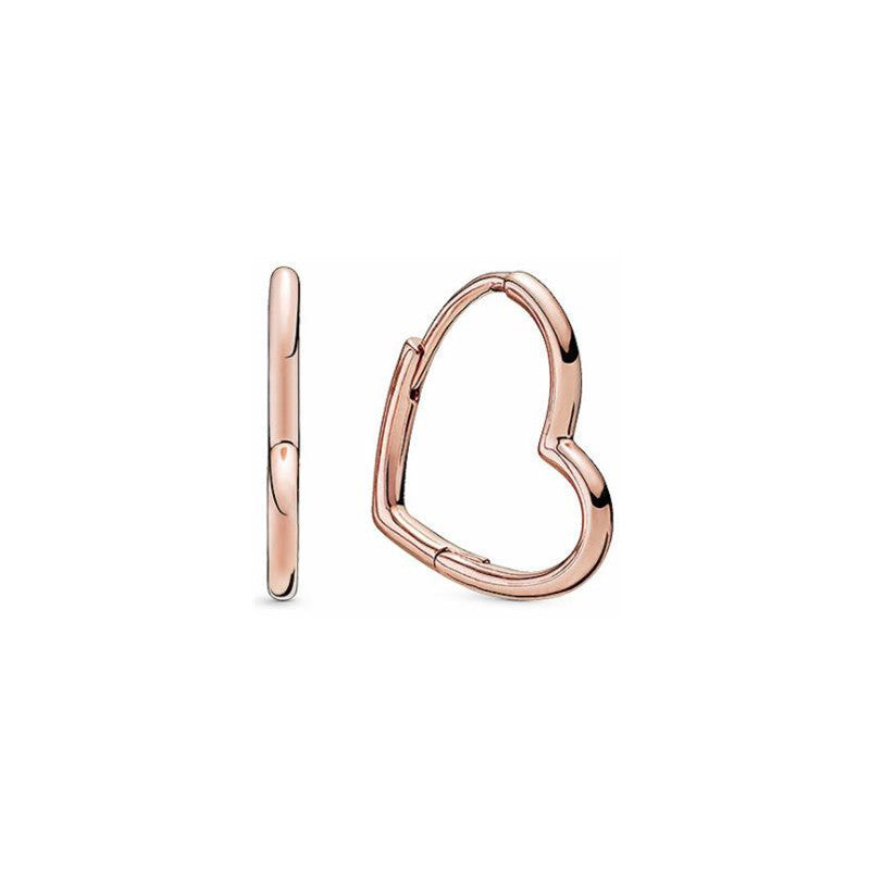 Pendientes Panjia europeos y americanos de moda con pavé, pendientes de oro rosa con forma de corazón, pendientes divertidos de amor para mujer, regalo 520