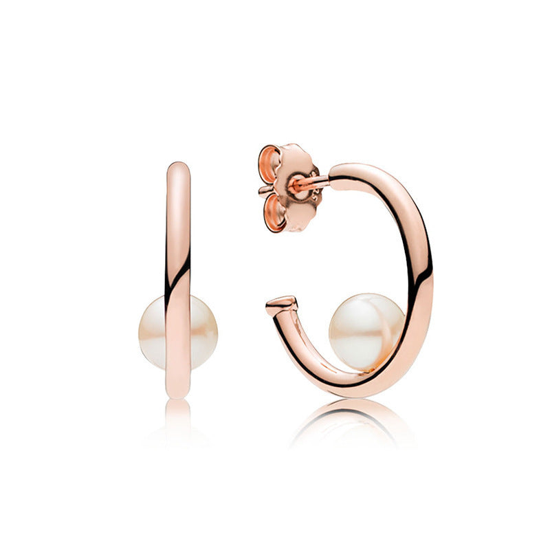 Pendientes Panjia europeos y americanos de moda con pavé, pendientes de oro rosa con forma de corazón, pendientes divertidos de amor para mujer, regalo 520