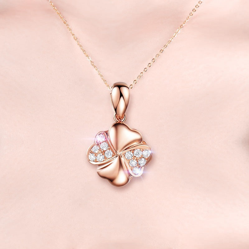 Collar de plata de ley bañado en oro rosa