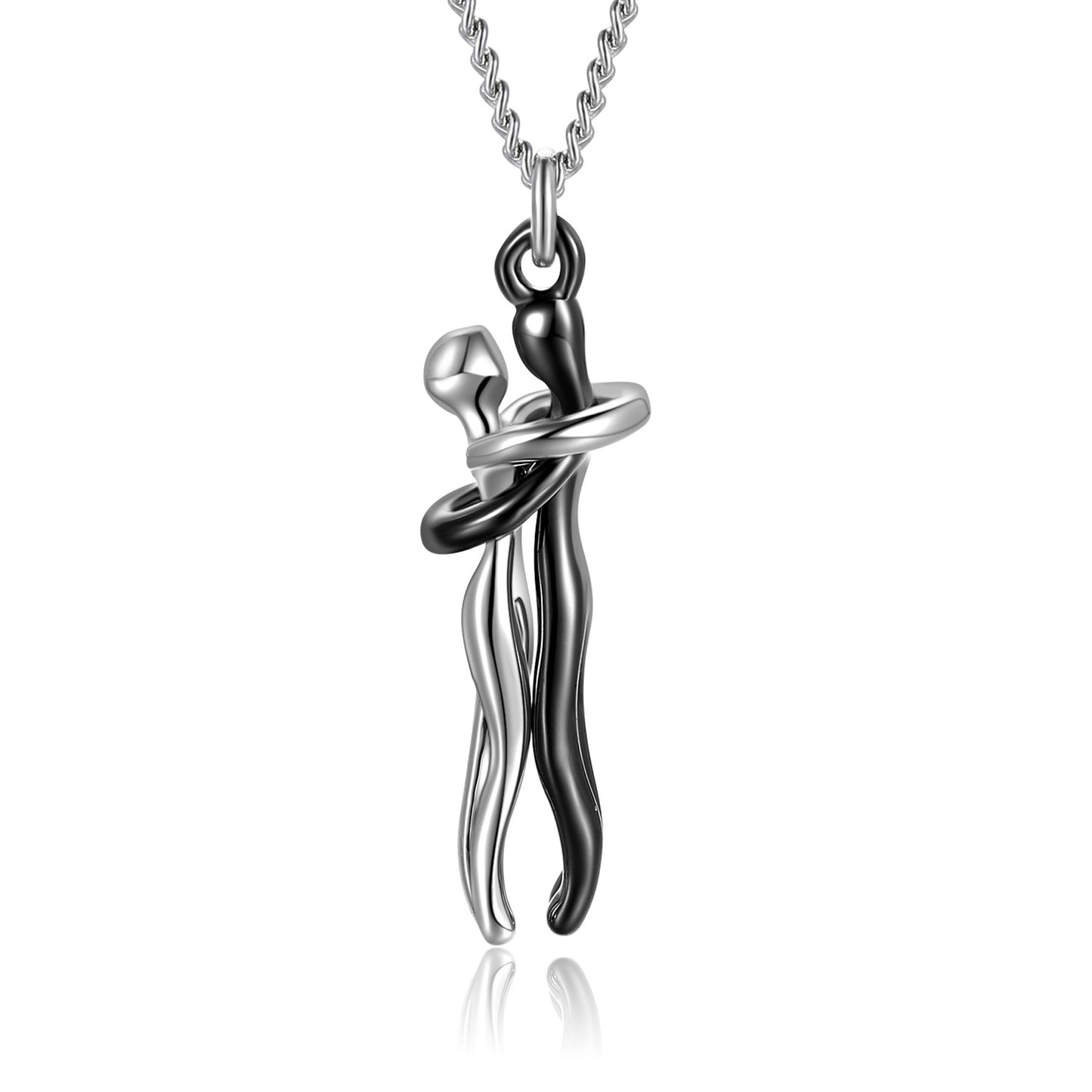 Collar con colgante "Abrazo de Amor" – Cadena de clavícula unisex para parejas | Regalo de joyería minimalista para hombres y mujeres