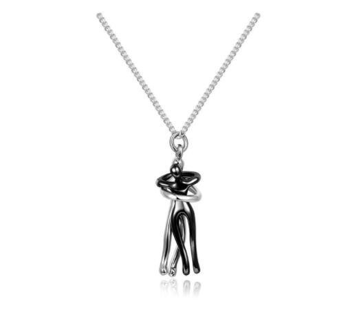 Collar con colgante "Abrazo de Amor" – Cadena de clavícula unisex para parejas | Regalo de joyería minimalista para hombres y mujeres