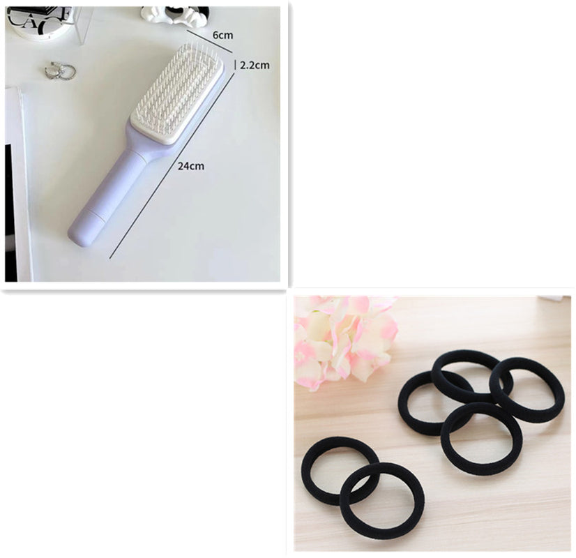 4 in 1 Self Cleaning Hair Brush New Self-Cleaning Anti-Static Massage Comb Scalable Rotate Lifting Self Cleaning Hairbrush