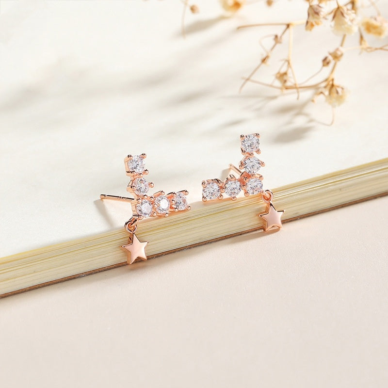 Rose Gold Star Stud Earrings