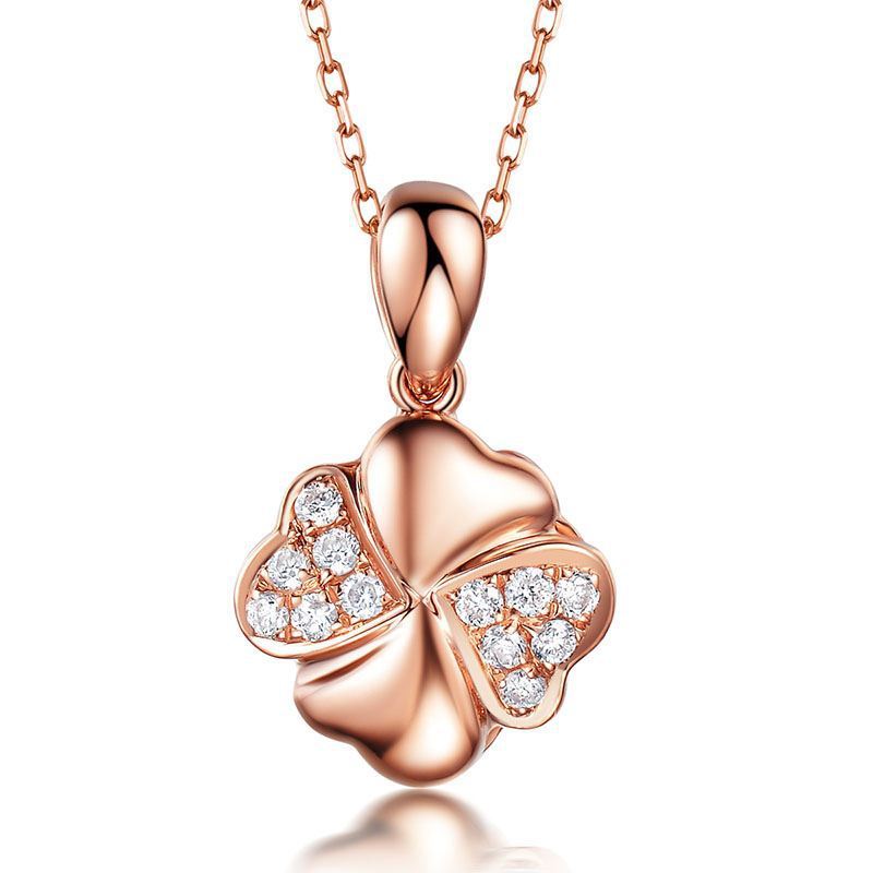 Collar de plata de ley bañado en oro rosa