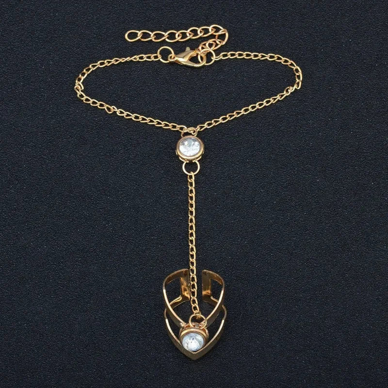 Bohemia Punk Link Chain Ring Connected Bracelets Gold Color Metal Finger Ring Bracelets Hand Harness Fashion Jewelry Women