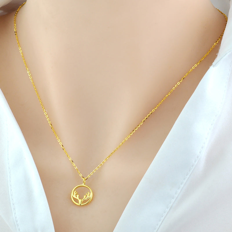 Collar de plata de ley para mujer, chapado en oro rosa, collar sencillo de plata