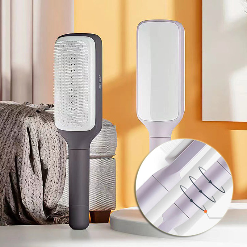 4 in 1 Self Cleaning Hair Brush New Self-Cleaning Anti-Static Massage Comb Scalable Rotate Lifting Self Cleaning Hairbrush