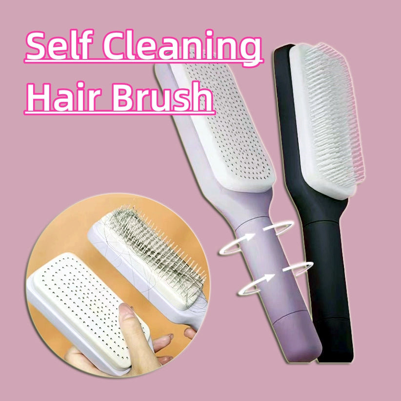 4 in 1 Self Cleaning Hair Brush New Self-Cleaning Anti-Static Massage Comb Scalable Rotate Lifting Self Cleaning Hairbrush