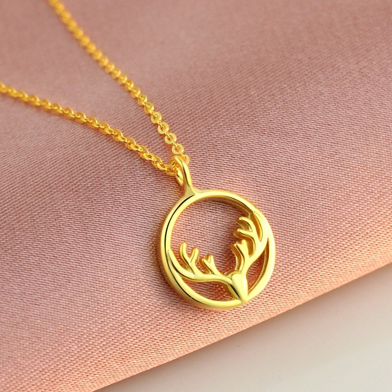 Collar de plata de ley para mujer, chapado en oro rosa, collar sencillo de plata