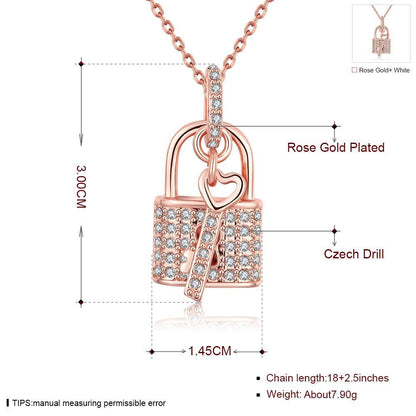 Collar de oro rosa "La llave de tu corazón" 