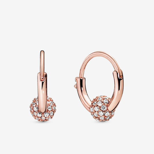 Pendientes Panjia europeos y americanos de moda con pavé, pendientes de oro rosa con forma de corazón, pendientes divertidos de amor para mujer, regalo 520