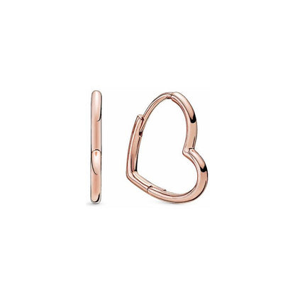 Pendientes Panjia europeos y americanos de moda con pavé, pendientes de oro rosa con forma de corazón, pendientes divertidos de amor para mujer, regalo 520
