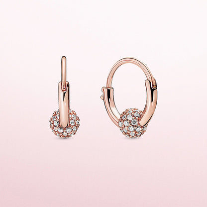 Pendientes Panjia europeos y americanos de moda con pavé, pendientes de oro rosa con forma de corazón, pendientes divertidos de amor para mujer, regalo 520
