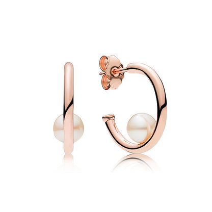 Pendientes Panjia europeos y americanos de moda con pavé, pendientes de oro rosa con forma de corazón, pendientes divertidos de amor para mujer, regalo 520