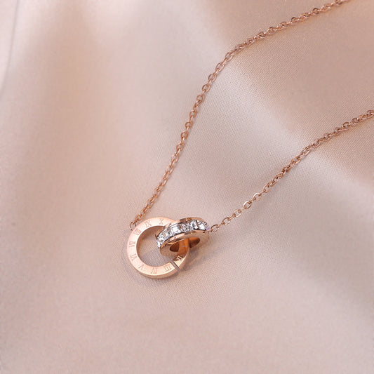 Collar de moda de oro rosa