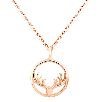 Collar de plata de ley para mujer, chapado en oro rosa, collar sencillo de plata