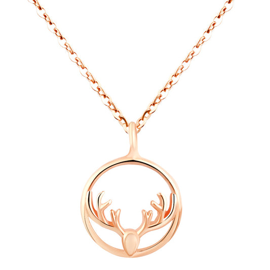 Collar de plata de ley para mujer, chapado en oro rosa, collar sencillo de plata
