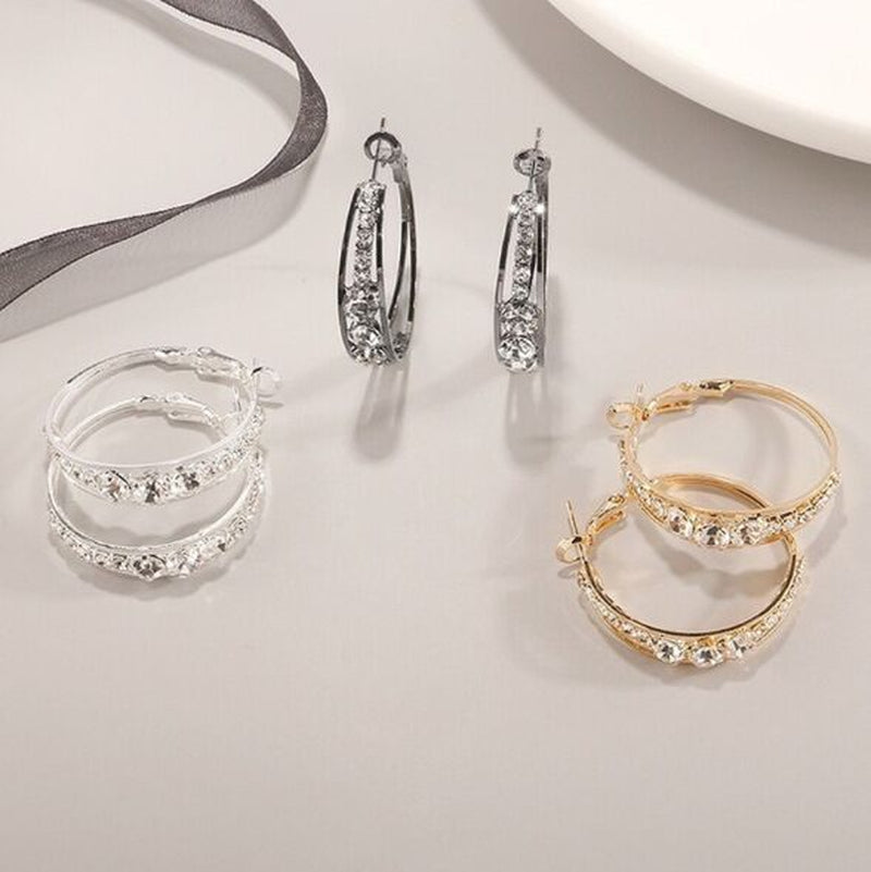 European and American Air Drill Mosaic Women'S Earrings