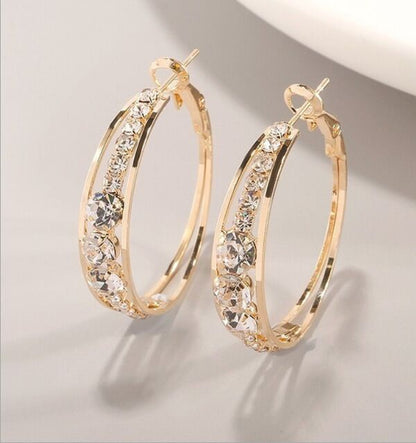 European and American Air Drill Mosaic Women'S Earrings