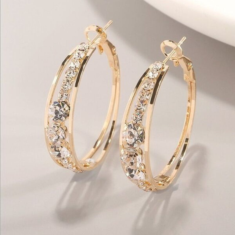European and American Air Drill Mosaic Women'S Earrings