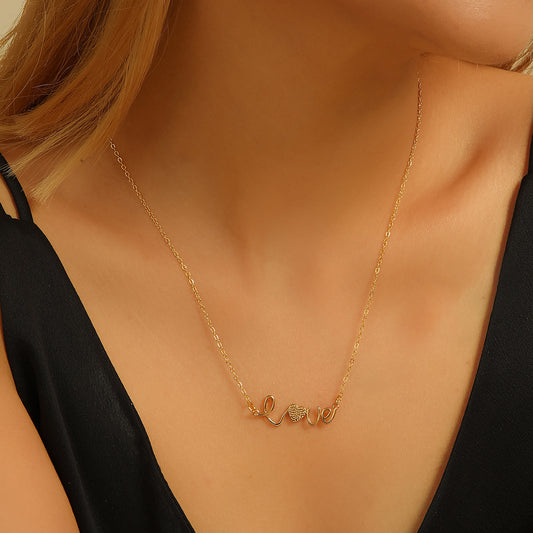 1Pcs Simple Exquisite Inlaid Sparkling Diamond Symbol 8,Letter Love Pendant Necklace, Suitable for Women'S Daily Wear, a Holiday Gift for Wives and Mothers