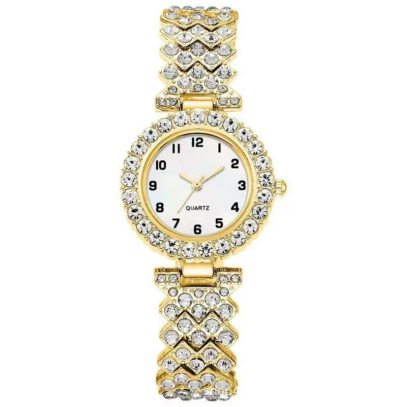 Luxury Women’s Watch & Bracelet Set – Elegant Silver Strap Quartz Wristwatch with Matching Alloy Bracelet | Perfect Gift Set