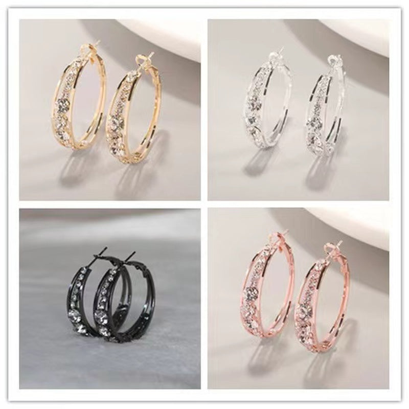 European and American Air Drill Mosaic Women'S Earrings