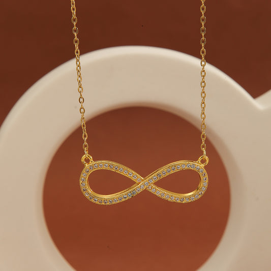 1Pcs Simple Exquisite Inlaid Sparkling Diamond Symbol 8,Letter Love Pendant Necklace, Suitable for Women'S Daily Wear, a Holiday Gift for Wives and Mothers